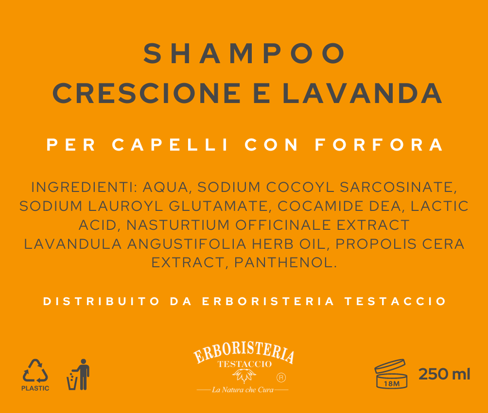 Erboristeria Testaccio Shampoo Crescione Lavanda e Propoli 200 ml - ErboristeriaTestaccio.com