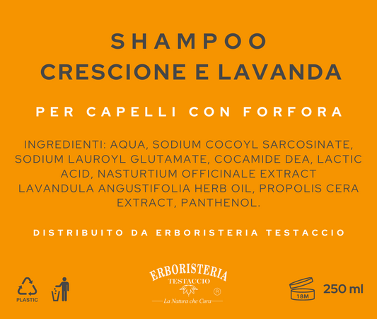 Erboristeria Testaccio Shampoo Crescione Lavanda e Propoli 200 ml - ErboristeriaTestaccio.com