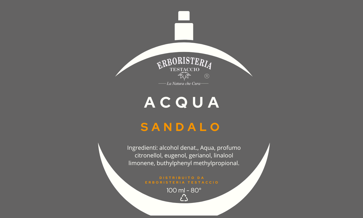 Erboristeria Testaccio Acqua Profumata Sandalo 100 ml - ErboristeriaTestaccio.com