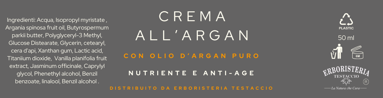 Erboristeria Testaccio Crema all'Argan 50 ml - ErboristeriaTestaccio.com