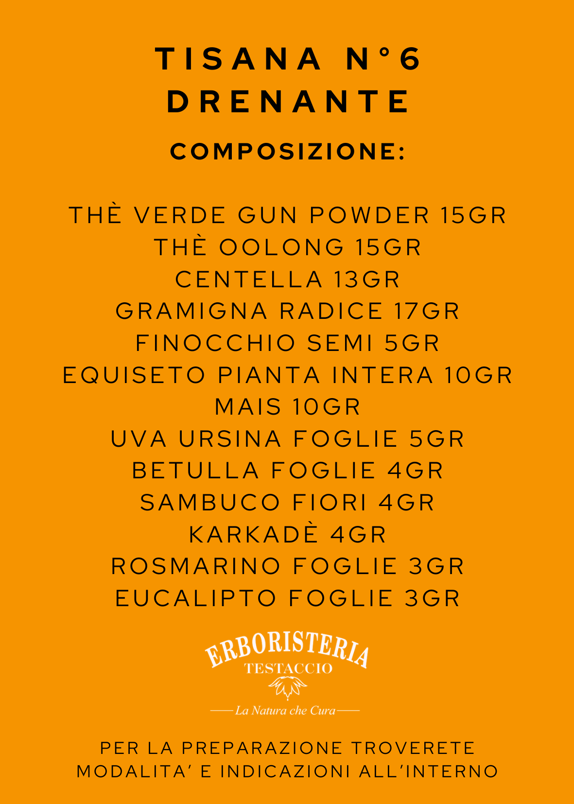 Tisana n°6 Drenante 200 Gr