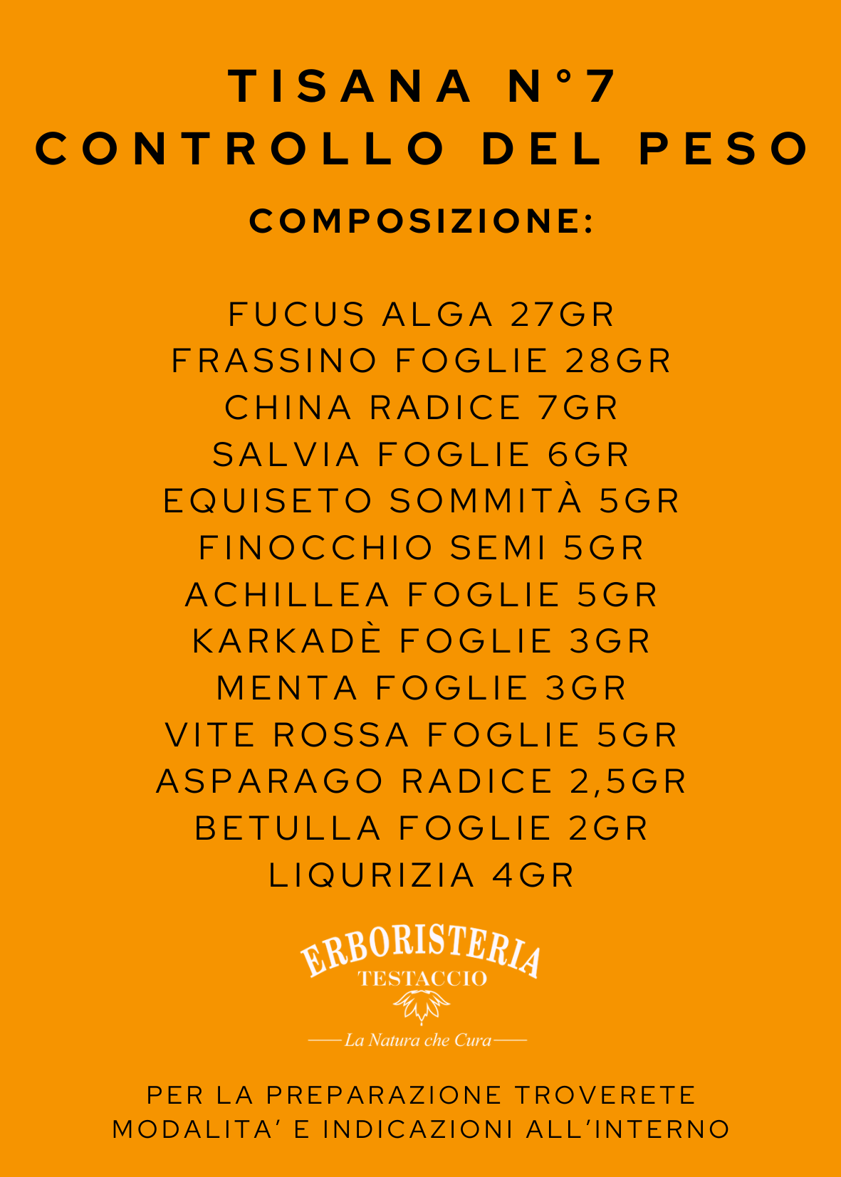 Tisana n°7 Controllo del Peso 200 Gr