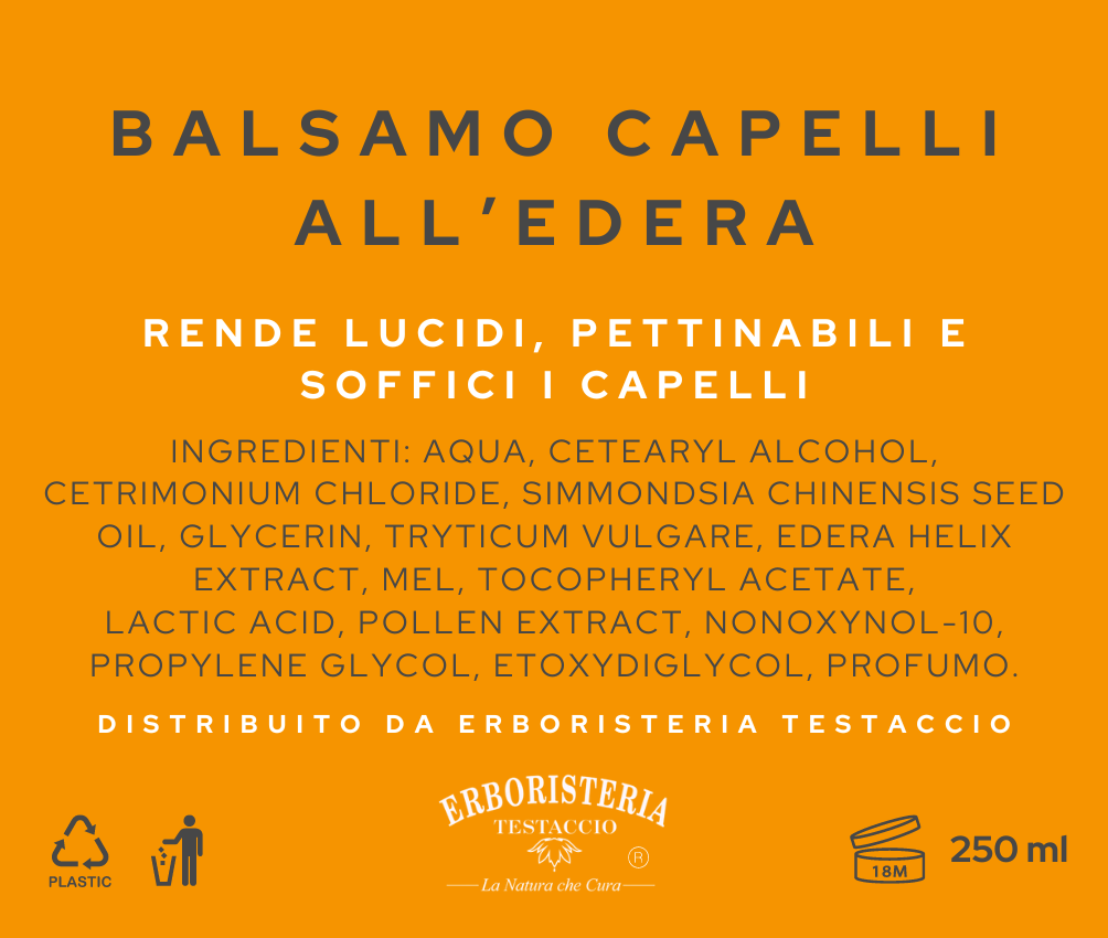 Erboristeria Testaccio Balsamo Capelli all'Edera 200 ml - ErboristeriaTestaccio.com