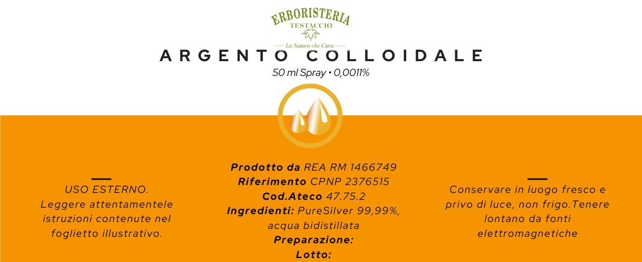 Erboristeria Testaccio Argento Colloidale 11 PPM Spray 50 ml - ErboristeriaTestaccio.com