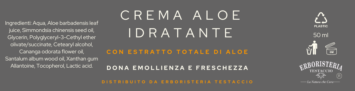 Erboristeria Testaccio Crema Idratante all'Aloe 50 ml - ErboristeriaTestaccio.com