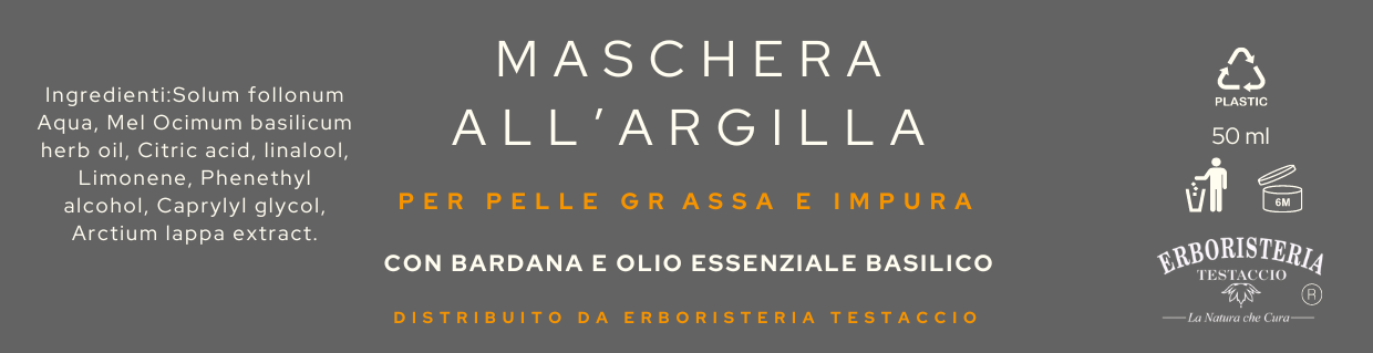 Erboristeria Testaccio Maschera all'Argilla 50 ml - ErboristeriaTestaccio.com