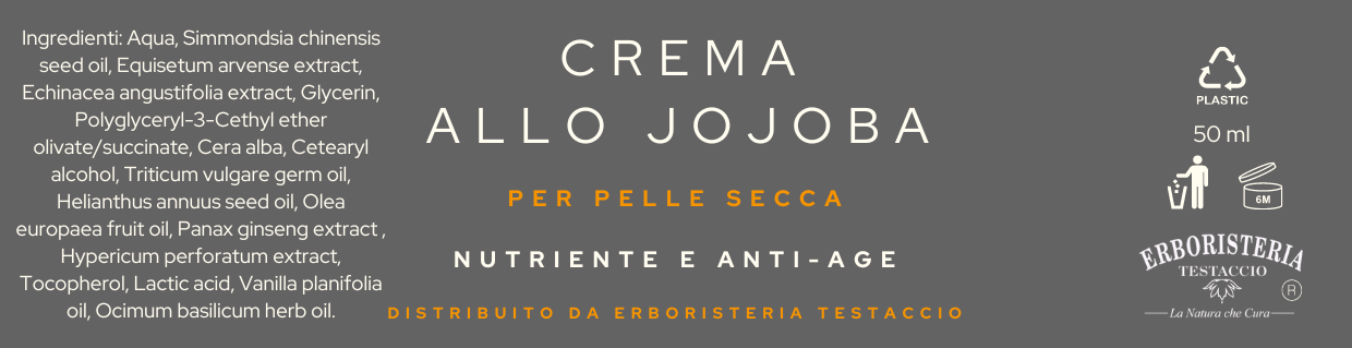 Erboristeria Testaccio Crema allo Jojoba 50 ml - ErboristeriaTestaccio.com