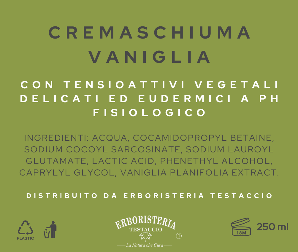 Erboristeria Testaccio Crema Schiuma Vaniglia 250 ml - ErboristeriaTestaccio.com