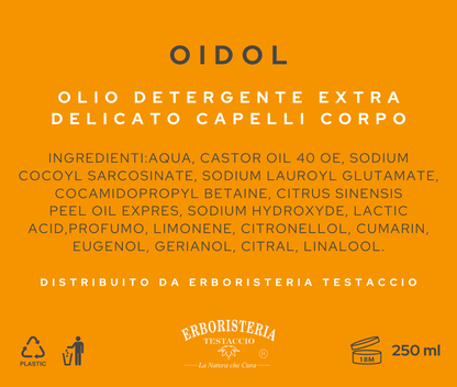Erboristeria Testaccio Oidol Olio Detergente Capelli e Corpo 200 ml - ErboristeriaTestaccio.com