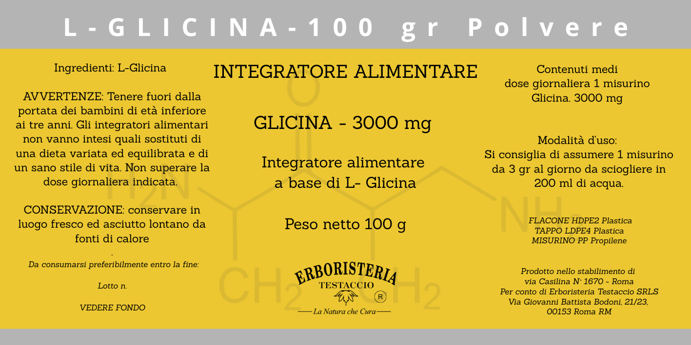 Glicina 3000 mg - 100 gr