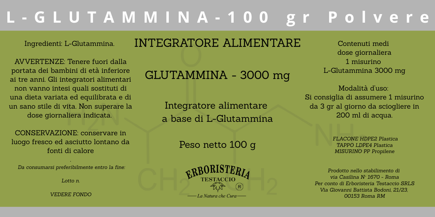 Glutammina 3000 mg - 100 gr