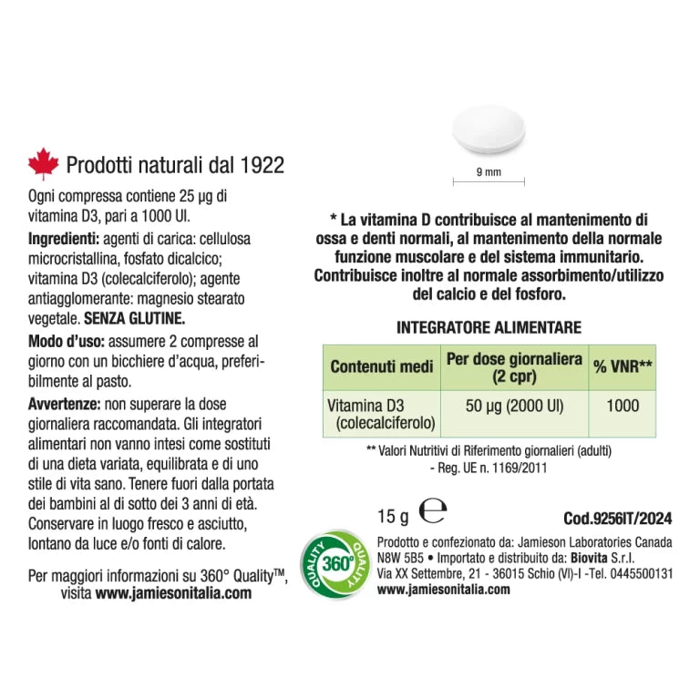 Jamieson VITAMINA D3 1000 UI 100 cpr