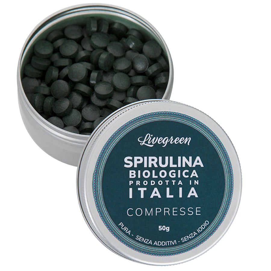 LiveGreen Spirulina Biologica Italiana in compresse 50 gr